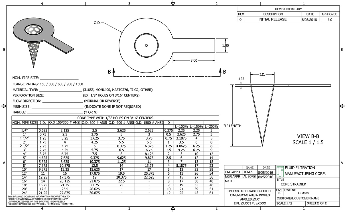 Temporary Cone, Basket, and Flat type Strainers